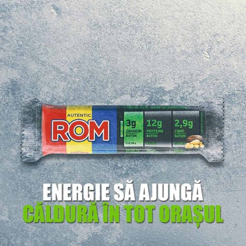 Rom baton cu proteine ciocolata, rom si arahide - Delumani - Magazin Online Romanesc 